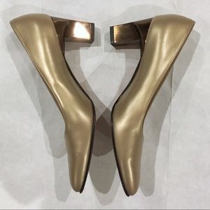 Salvatore Ferragamo Gold Heels